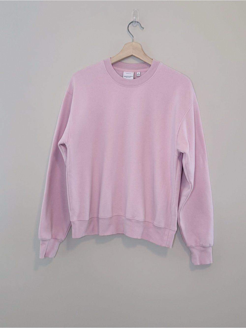 Aritzia Cozy Fleece Perfect Crew Sweatshirt Cupid Pink Size S